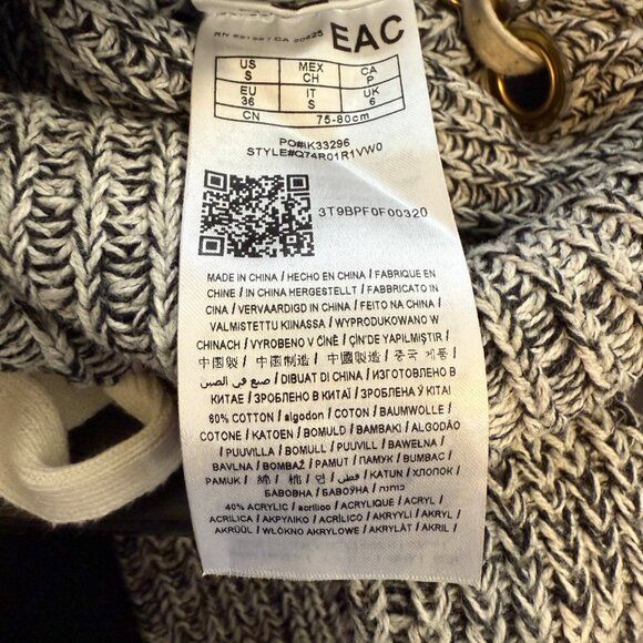 Vintage Guess Y2K Lace Up Crewneck Sweater Pullover Women's Small Gray Retro 00s - Picture 13 of 14